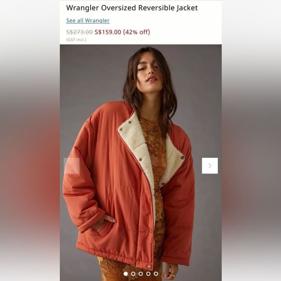 Wrangler Anthropologie XL Sherpa Reversible Oversized Bomber Puffer Jacket NWT - Picture 2 of 11